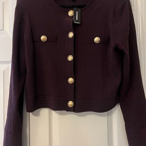Express Oxblood Military Style Jacket/Cardigan